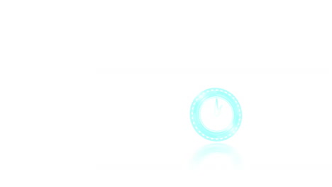 animación de un reloj moviéndose rápido sobre un fondo blanco