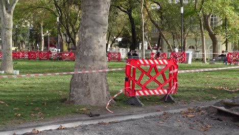 construction work in a city park