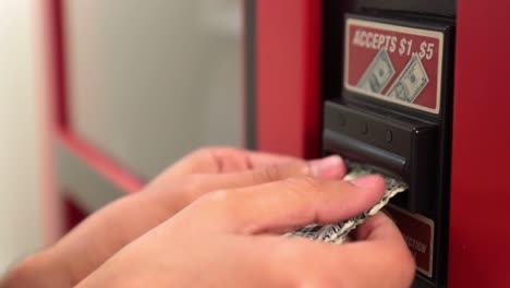 red vending machine rejects dollar bill