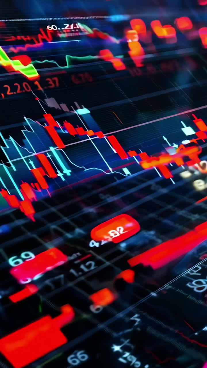 A close up of a computer screen with a lot of numbers and lines. The numbers are in red and the lines are in orange. Concept of complexity and technicality