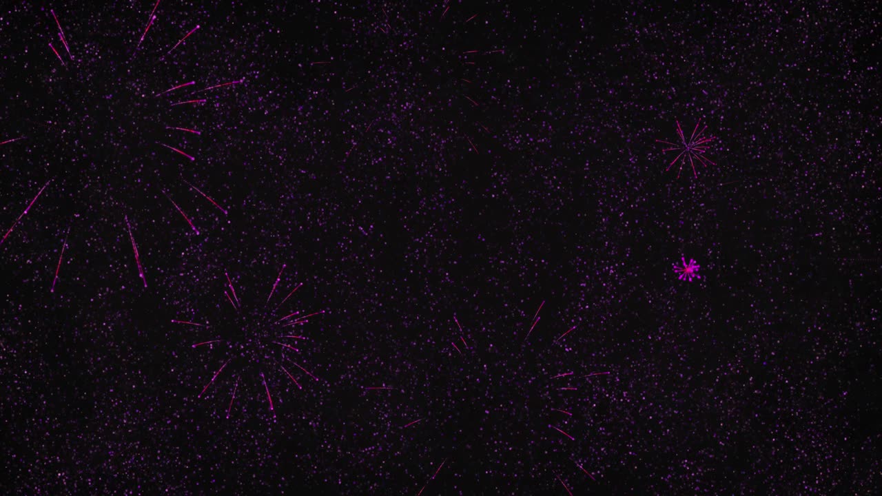 Animazione del 2022 e fuochi d'artificio rosa che esplodono su sfondo nero.