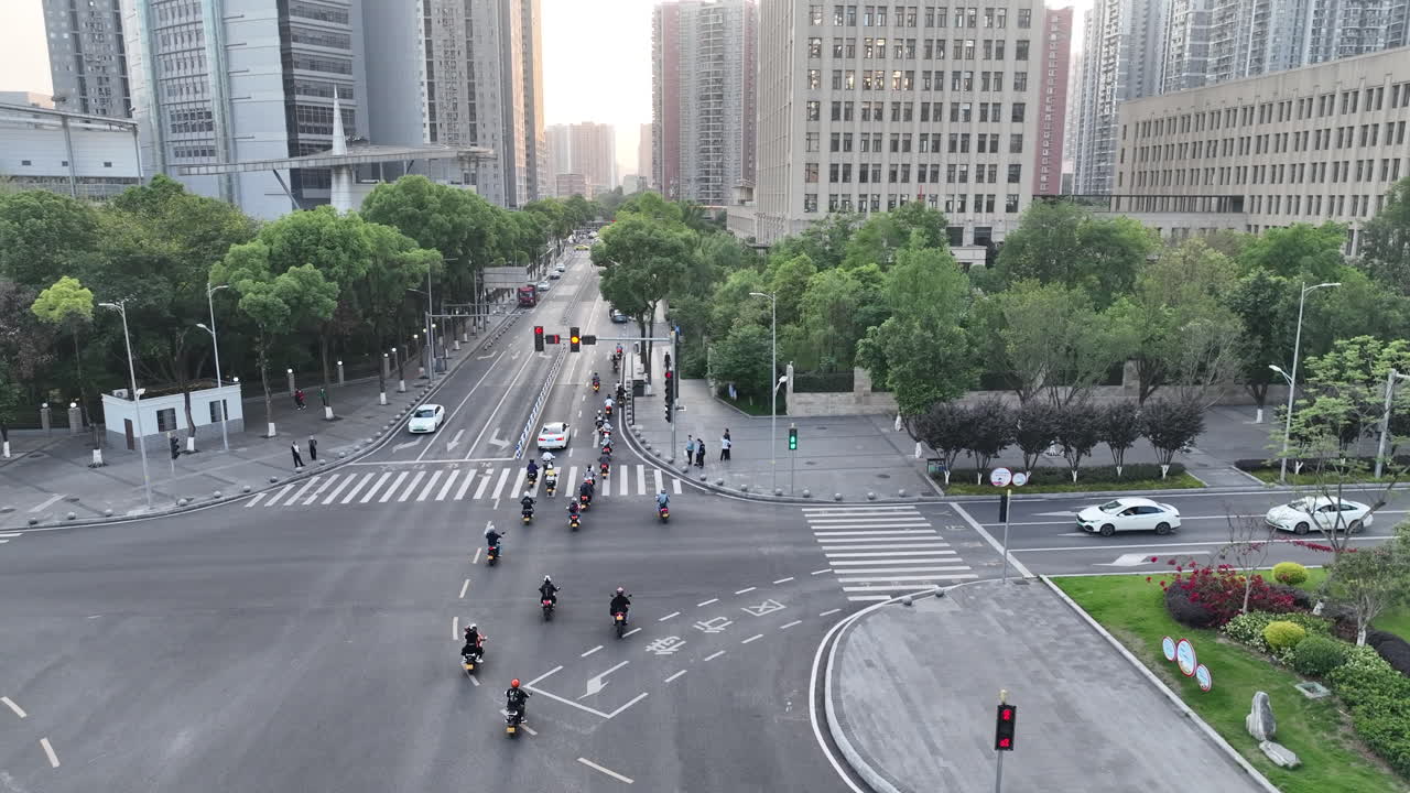 A group of motorcycle enthusiasts travel together