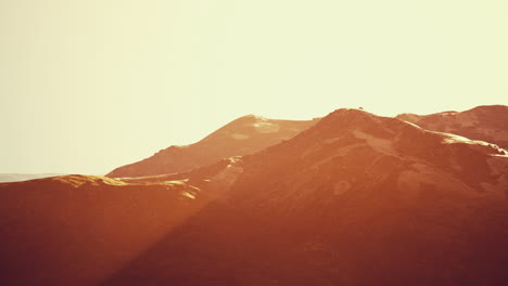 winter mountain landscape at sunset