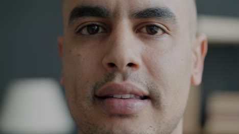 close up of a man talking