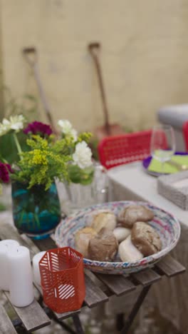 outdoor garden dining table setting