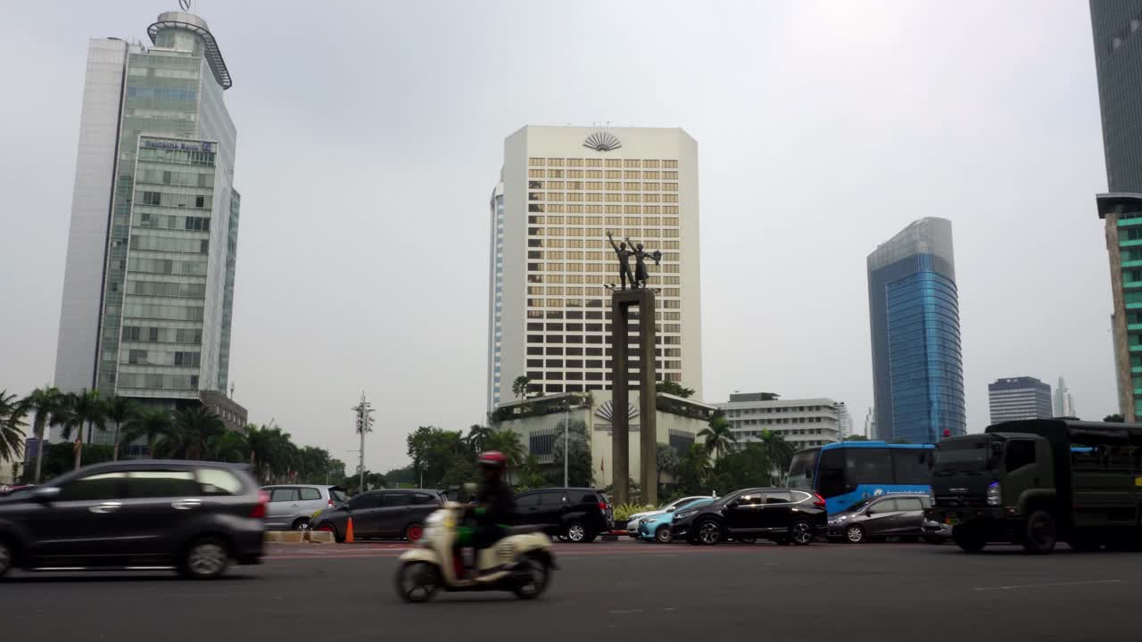 welcome monument at jakarta city, indonesia
