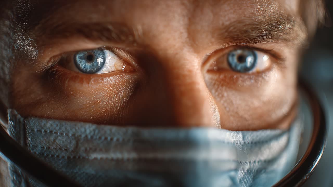 Intense Focus: A Close-Up of a Healthcare Professional's Eyes Revealing Determination and Precision in the Surgical Environment