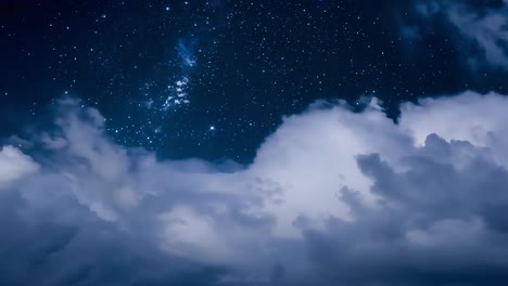 stunning night sky with stars and clouds