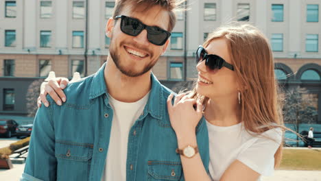 happy couple outdoors