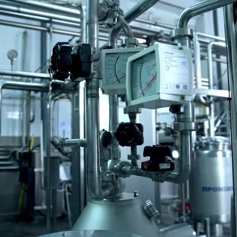 equipment at the dairy plant. technological equipment at modern dairy plant