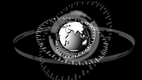 animación de un dial girando alrededor de la tierra gris
