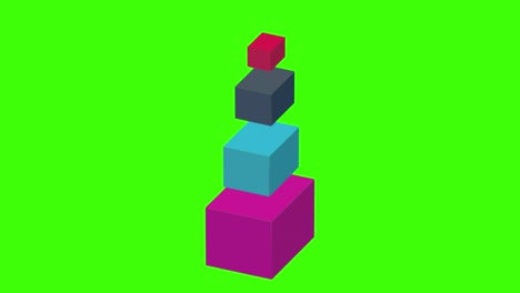 animación de un icono infográfico en un fondo de pantalla verde