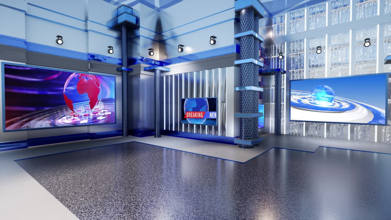 3D 가상 TV 스튜디오 뉴스