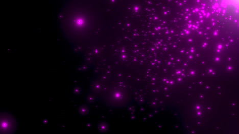 motion purple particles and stars in galaxy abstract background