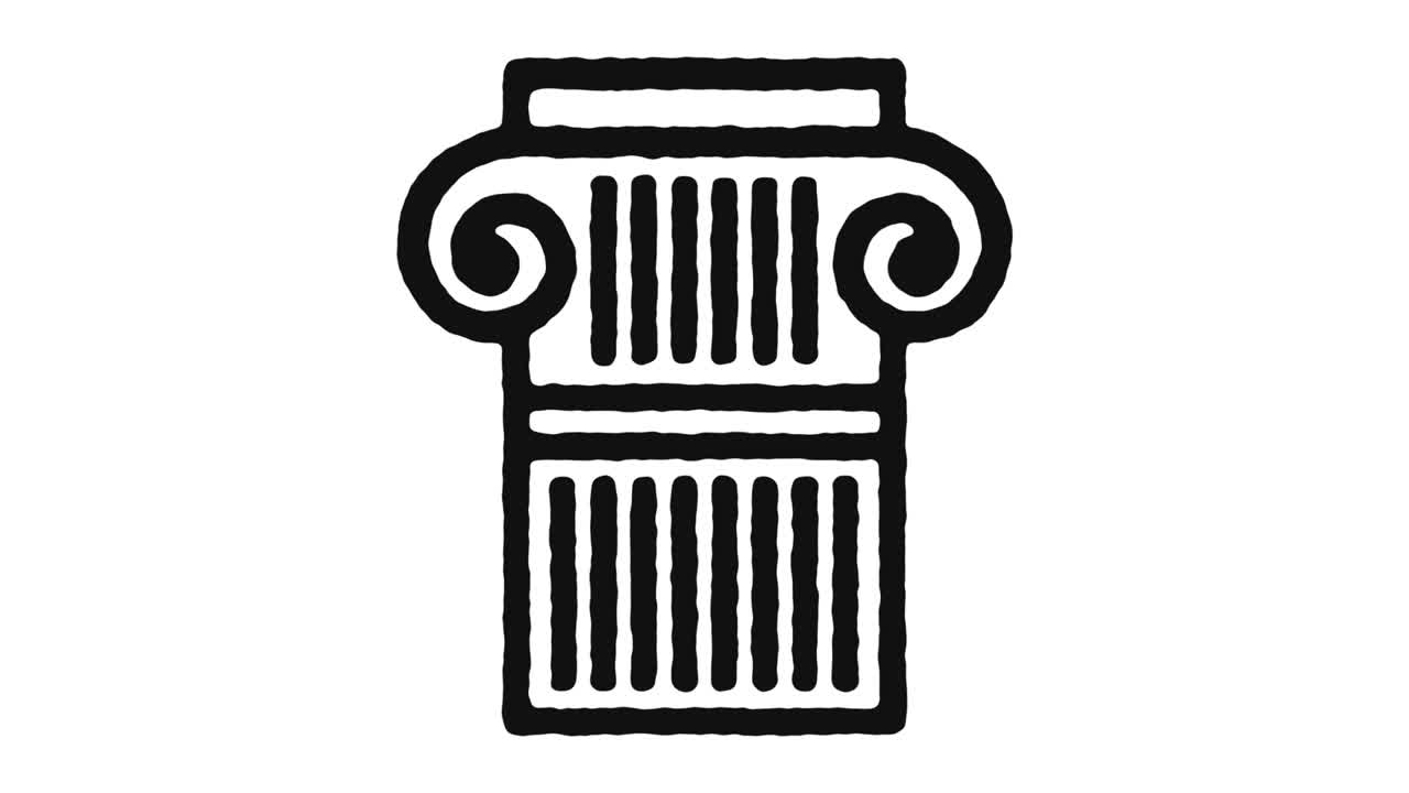 Architecture Icon Animation Footage & Alpha Channel