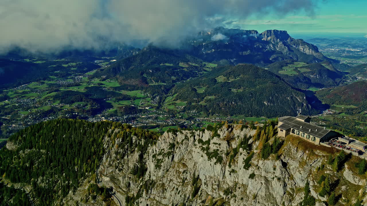 Aerial view of The Eagle&rsquo;s Nest in Kehlsteinhaus Germany, epic historical ridge