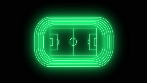 Animation-of-green-neon-sports-stadium-on-black-background