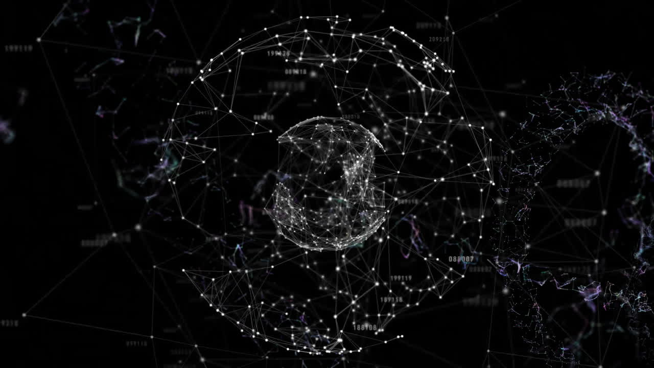 Animazione di rete di connessioni sul globo