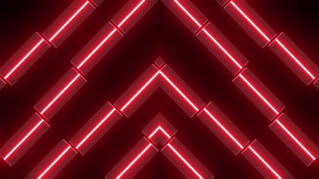 patrón geométrico rojo de neón abstracto