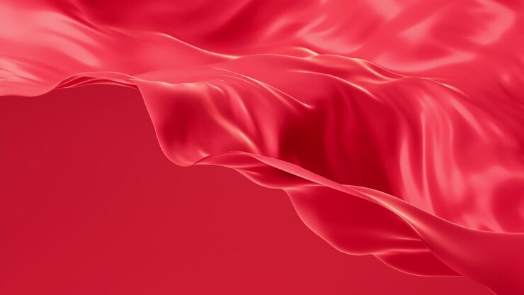 Flowing red cloth background, 3d rendering.