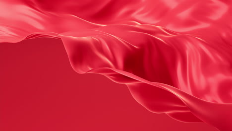 el fondo de tela roja que fluye, renderización en 3d.