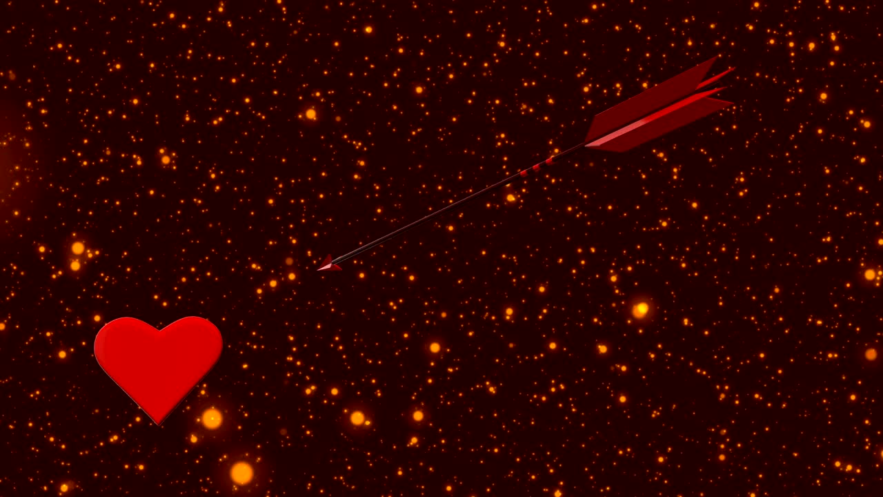 노란색 반불 사이에서 날아다니는 화살