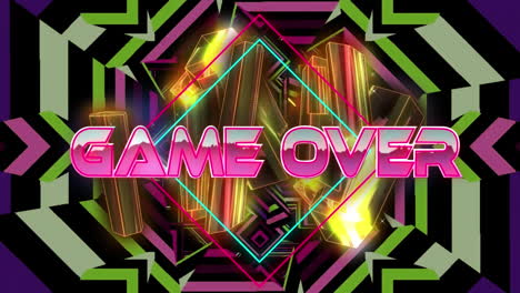 Animation-of-game-over-in-digital-abstract-kaleidoscopic-space