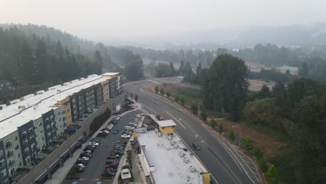 Incendio-En-La-Ciudad-De-Bellevue,-Seattle.