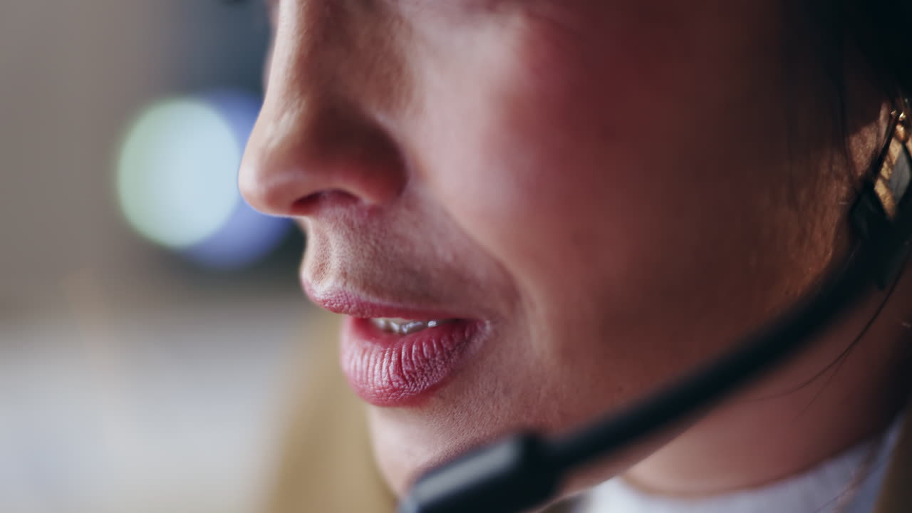 Woman wearing a headset providing customer support