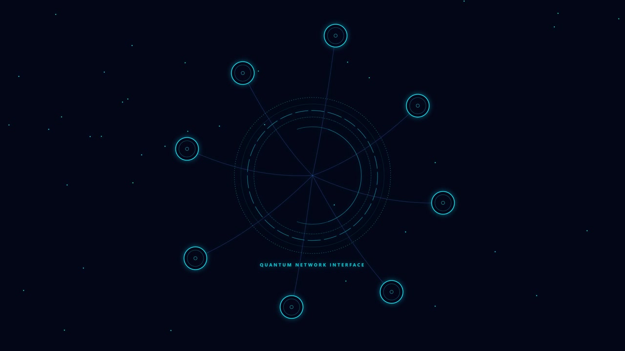 Digital Quantum Network Interface HUD Graphic Animation