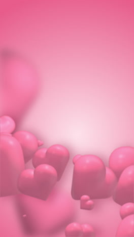 delicate cute sweet 3d heart gradient. abstract valentine's day loop animated banner. greeting card. candy colors. vertical video.