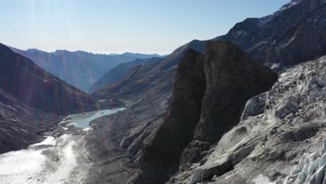 flying over grossglockner glacier, pasterze, hohe tauern, austrian alps, austria