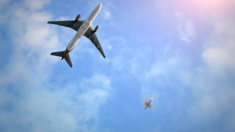 volare aereo passeggeri nel cielo blu