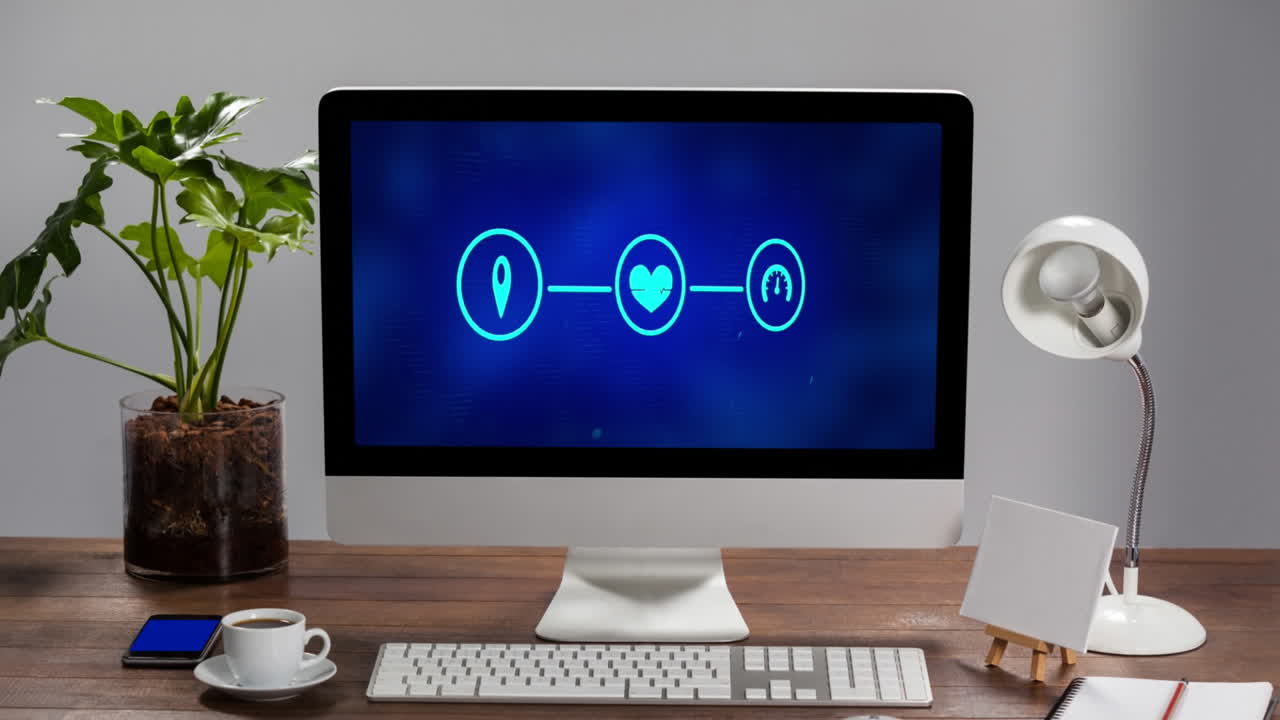 컴퓨터 화면에 있는 연결 아이콘의 네트워크