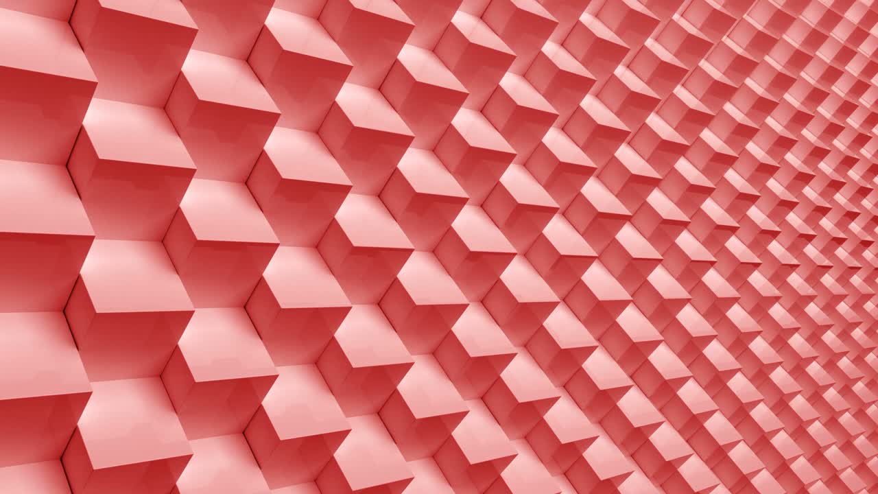 pared cúbica con bucles futuristas rojas