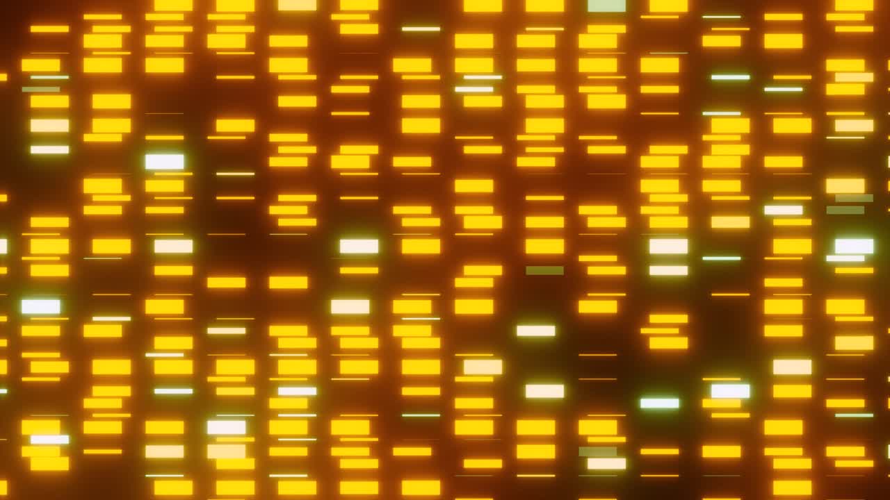 Seamless Loop of Abstract Digital Data Pattern with Glowing Yellow Rectangles