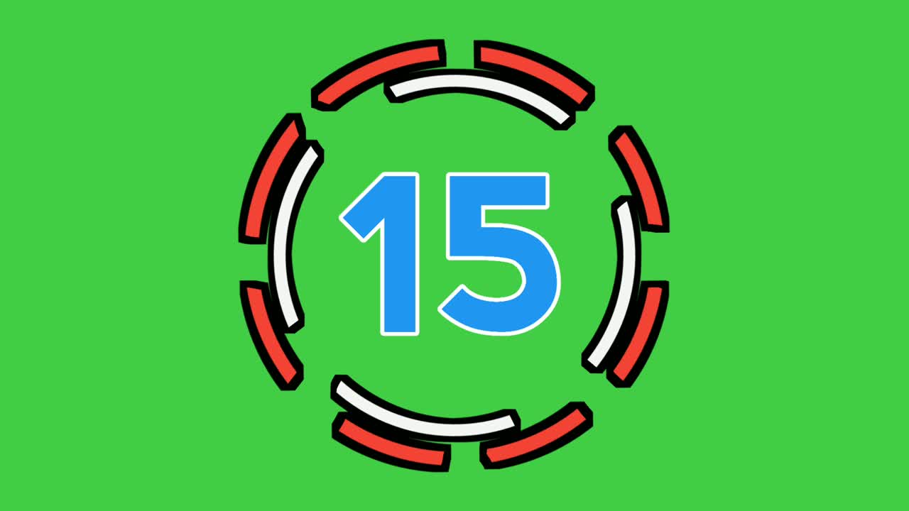 countdown animation on green screen