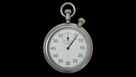 realistic stopwatch with spinning hands. black background
