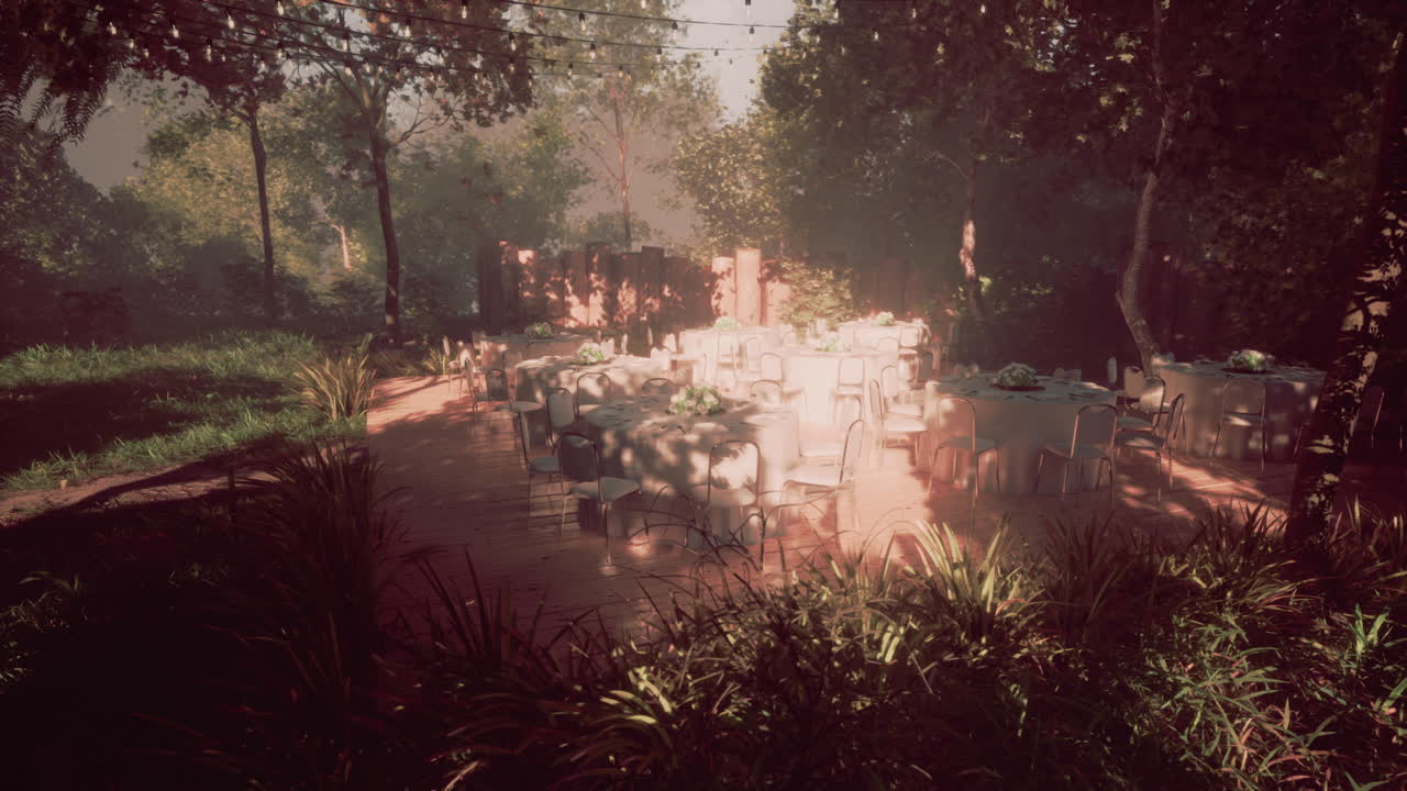 만적인 숲의 결혼식