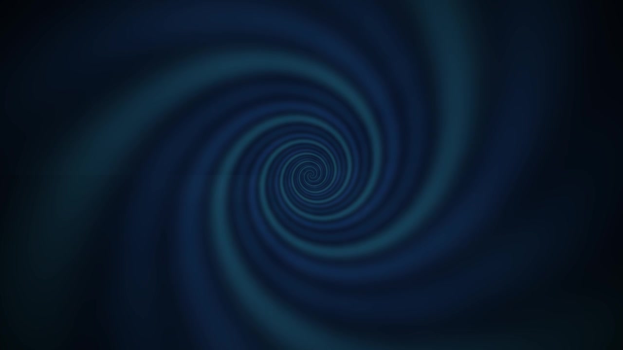 A swirling pattern moves in a circular motion over a dark background. The blue tones create depth and draw the viewer into the center. This design conveys a sense of movement and energy