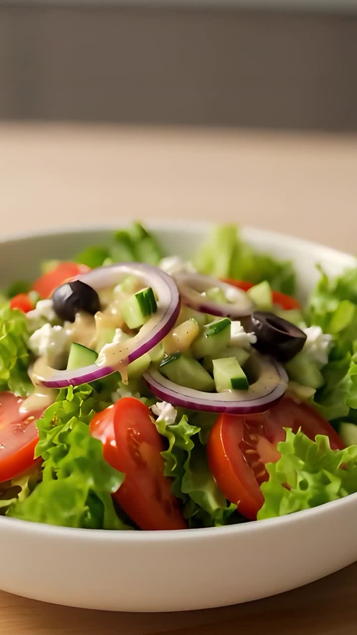 Ensalada Fresca y Saludable sobre Fondo Desenfoque