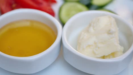 turkish breakfast with butter and honey