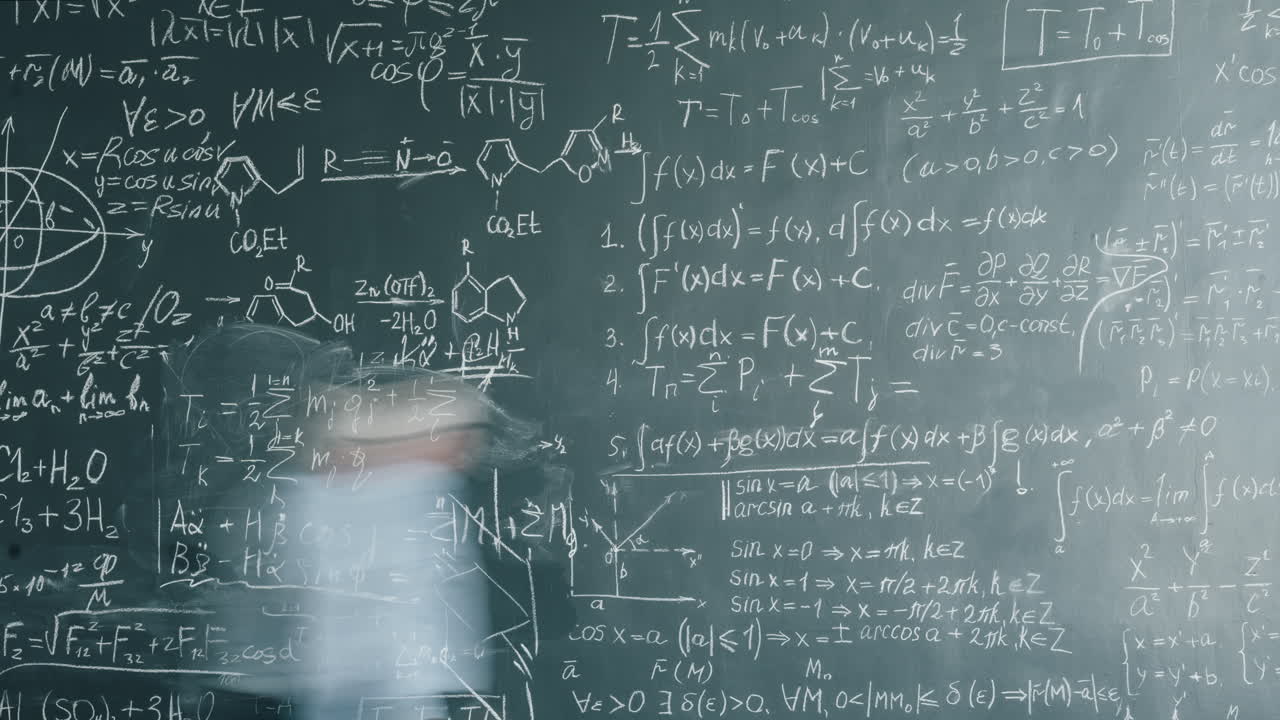 Mathematical Equations on a Chalkboard