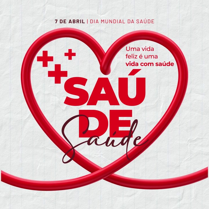 World Health Day Motion Graphic with Red Heart Symbol