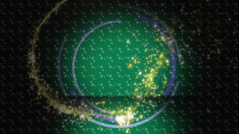 animación de la luz que se mueve sobre un fondo verde con moléculas