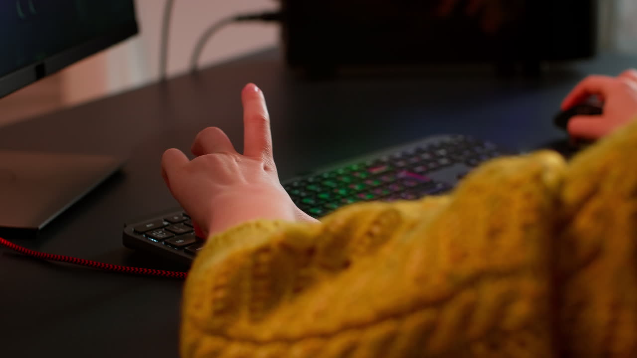 Close-up on woman hands gamer playing video game