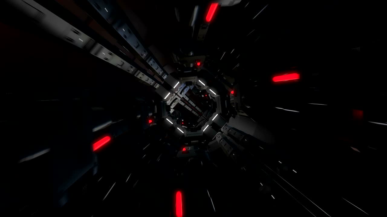renderizado en 3d de un túnel futurista con luz, bucle.