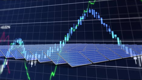 Animation-of-financial-data-processing-over-solar-panels