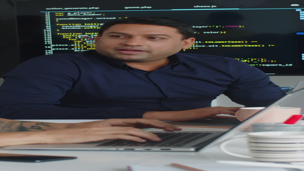 Developer Writing Programming Code on Laptop