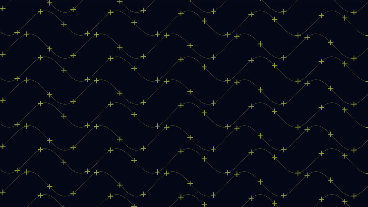 Waves pattern with neon dots and lines